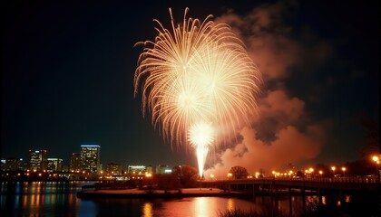 fireworks over the river