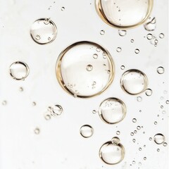 Large clear water bubbles, flow, rising.