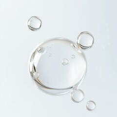 Large clear water bubbles, flow, rising.