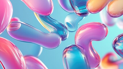 Colorful abstract shapes in a fluid design, creating a vibrant, modern aesthetic.