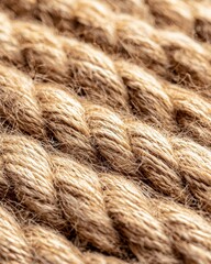 Fototapeta premium Natural twisted rope texture close-up indoor macro photography