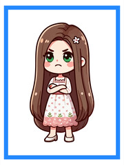 The cute girl is angry, factor