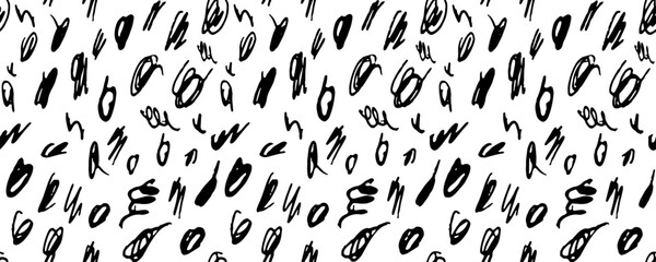 Pattern with ink scribble, funny, interesting. Doodle, vector, hand draw, isolated.