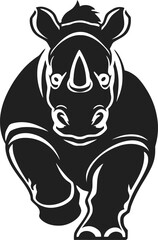 Rhino Silhouette icon design Minimal style hand drawn