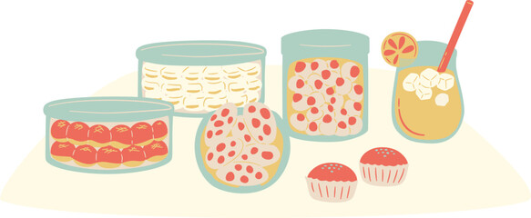 celebrating islamic eventful days, table of sweets and cookies, meja kue kudapan dan jajanan