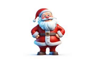 Merry Christmas Santa Claus Cartoon Character. Isolated Santa cartoon character on white background.