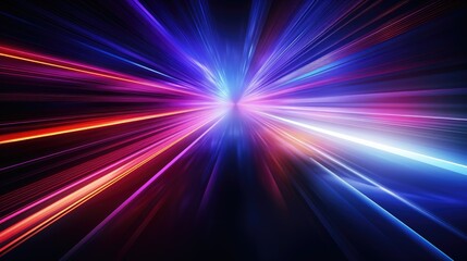 Abstract neon lines creating a sense of speed