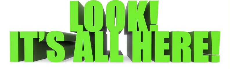 Look! Its All Here!, 3d text