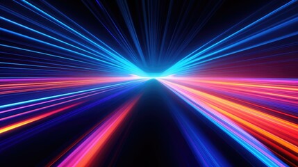 Abstract neon lines creating a sense of speed