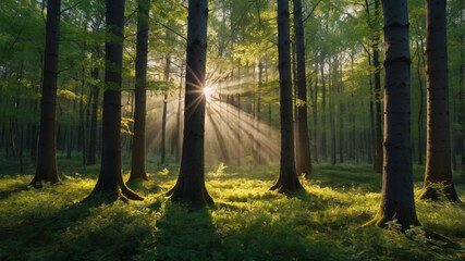 Obraz premium morning in the forest
