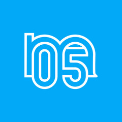 the logo consists of the letter m and number 05 combined. Outline and elegant.