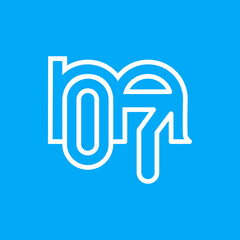 the logo consists of the letter m and number 07 combined. Outline and elegant.