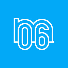 the logo consists of the letter m and number 06 combined. Outline and elegant.