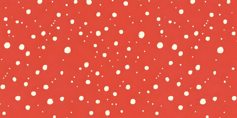 A simple red background adorned with scattered white dots, resembling snow or confetti.