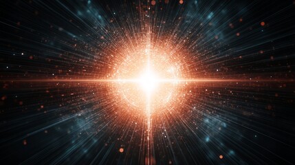 Obraz premium Cosmic Explosion Radiant Energy Burst in Space