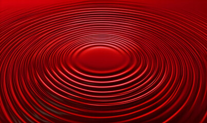 A close-up of red rippling water creating concentric circles.
