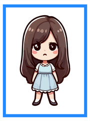 The cute girl is angry, factor