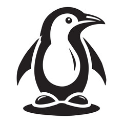 simple flat penguin icon illustration vector