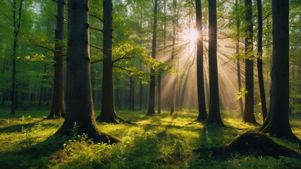 Obraz premium morning in the forest