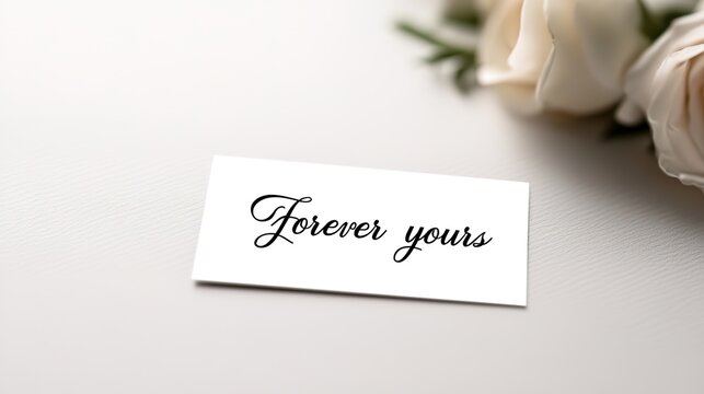 Elegant "Forever yours" card with white roses