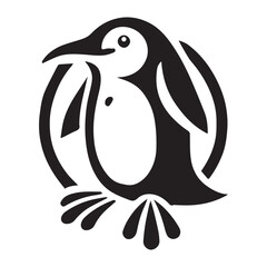 Obraz premium simple flat penguin icon illustration vector