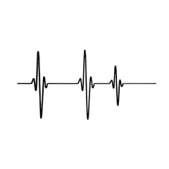 ECG line isolated on transparent background.