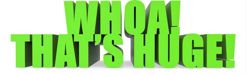 Whoa! Thats Huge!, 3d text