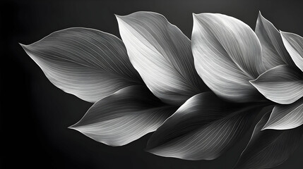 Monochrome Leaf Illustration, Elegant Botanical Design