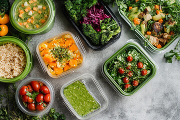 Various dishes for delivery in packaging, fast food generated.AI