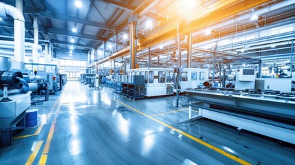 Modern Automated Industrial Factory with Advanced Machinery