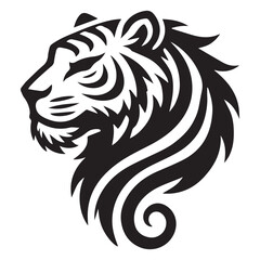 vector silhouette hungry tiger head design