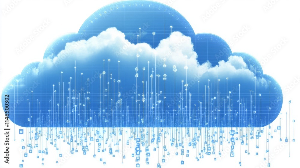 Poster digital cloud computing network data storage system