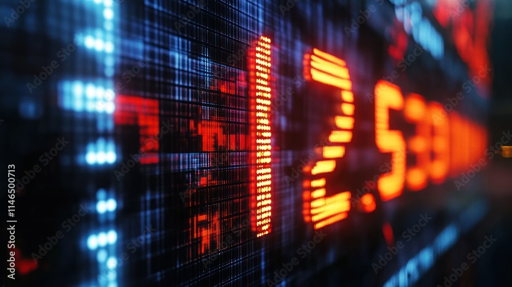 Fototapete Digital display showing a numerical value, likely related to finance or technology.