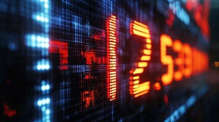 Obraz premium Digital display showing a numerical value, likely related to finance or technology.