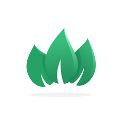Green leaves logo design. Vector illustration. 