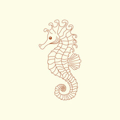 Seahorse line art vector illustration design. Eps 10.