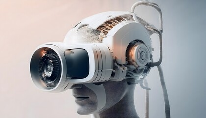 Future Consumer and technology concept: AI-generated art, machine and human creativity fusion.