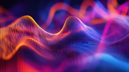 Abstract Colorful Waves Digital Art: Vibrant Hues and Dynamic Flowing Patterns