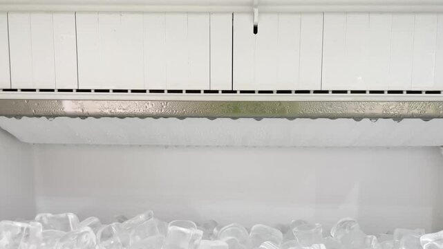 Ice maker machine creating ice 