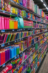 Colorful school stationary in store generated.AI