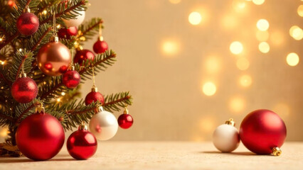 Festive empty podium for product placement, 3D showcase rendering, warm gold background, magic golden bokeh lights with copy space, xmas scene for Advent greeting card, buisness, banner, advertisement