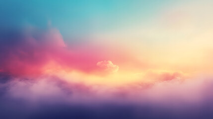 Pastel Cloudscape with a Single Cloud in the Sky