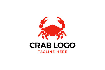 Simple Crab logo, crab icon vector illustration.