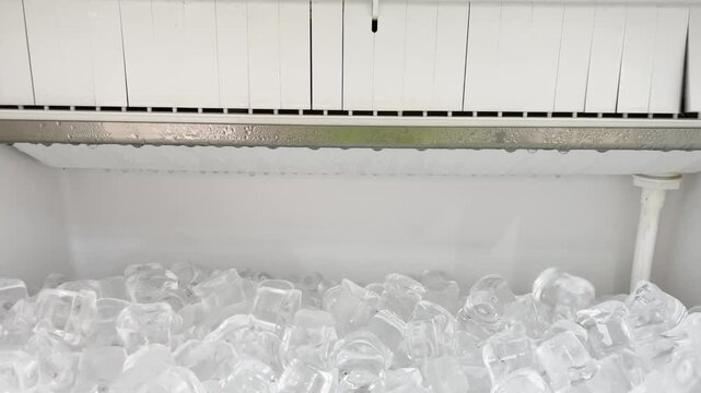 Ice maker machine creating ice 