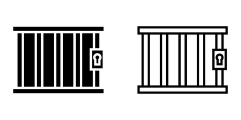 Prison set icon on white background