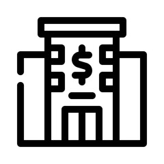 bank building line icon