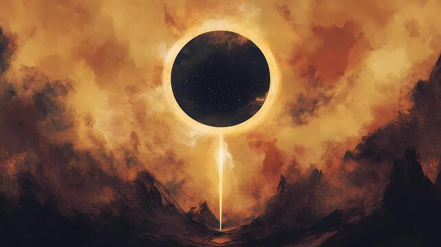 Future artistic creations abstract depictions of astrology and astronomy. Ecliptical. Illustration