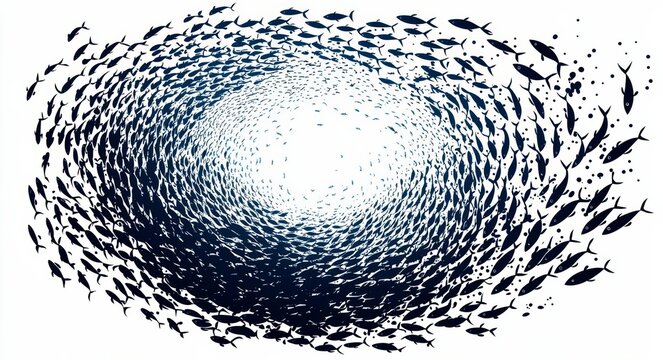 Set of schools of fish