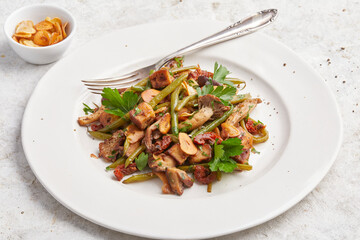 French Beans with Smoked Tofu and Almonds