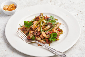 French Beans with Smoked Tofu and Almonds